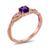 Vintage Style Round Natural Stone Trinity Ring