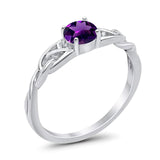 Vintage Style Round Natural Stone Trinity Ring