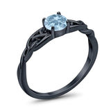 Vintage Style Round Natural Stone Trinity Ring