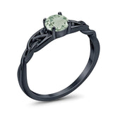 Vintage Style Round Natural Stone Trinity Ring