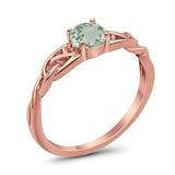 Vintage Style Round Natural Stone Trinity Ring