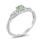 Vintage Style Round Natural Stone Trinity Ring