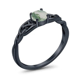 Vintage Style Round Natural Stone Trinity Ring