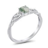 Vintage Style Round Natural Stone Trinity Ring