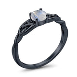 Vintage Style Round Natural Stone Trinity Ring