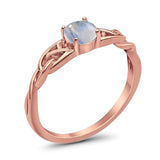 Vintage Style Round Natural Stone Trinity Ring