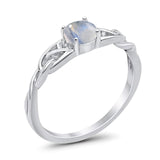 Vintage Style Round Natural Stone Trinity Ring