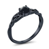 Vintage Style Round Natural Stone Trinity Ring