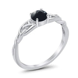 Vintage Style Round Natural Stone Trinity Ring