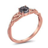 Vintage Style Round Natural Stone Trinity Ring