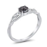 Vintage Style Round Natural Stone Trinity Ring