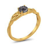 Vintage Style Round Natural Stone Trinity Ring