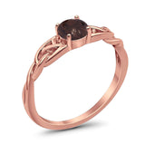 Vintage Style Round Natural Stone Trinity Ring