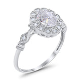 Art Deco Oval Natural Stone Wedding Ring