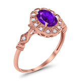 Art Deco Oval Natural Stone Wedding Ring