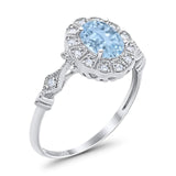 Art Deco Oval Natural Stone Wedding Ring