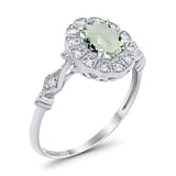Art Deco Oval Natural Stone Wedding Ring