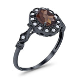 Art Deco Oval Natural Stone Wedding Ring