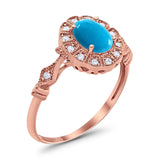 Art Deco Oval Natural Stone Wedding Ring
