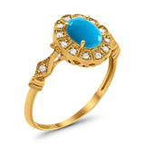 Art Deco Oval Natural Stone Wedding Ring