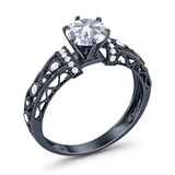 Art Deco Round Natural Stone Floral Ring