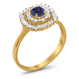 Round Natural Stone Cocktail Ring