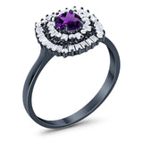 Round Natural Stone Cocktail Ring