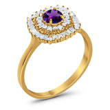 Round Natural Stone Cocktail Ring