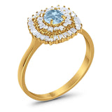 Round Natural Stone Cocktail Ring