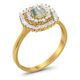 Round Natural Stone Cocktail Ring