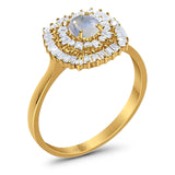 Round Natural Stone Cocktail Ring