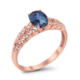 Oval Natural Stone Vintage Marquise Style Ring