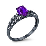 Oval Natural Stone Vintage Marquise Style Ring