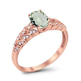 Oval Natural Stone Vintage Marquise Style Ring