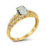 Oval Natural Stone Vintage Marquise Style Ring
