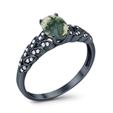 Oval Natural Stone Vintage Marquise Style Ring
