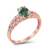 Oval Natural Stone Vintage Marquise Style Ring