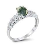 Oval Natural Stone Vintage Marquise Style Ring