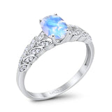 Oval Natural Stone Vintage Marquise Style Ring