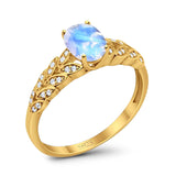 Oval Natural Stone Vintage Marquise Style Ring