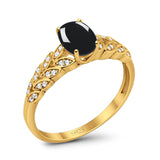 Oval Natural Stone Vintage Marquise Style Ring