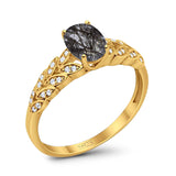 Oval Natural Stone Vintage Marquise Style Ring