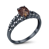 Oval Natural Stone Vintage Marquise Style Ring