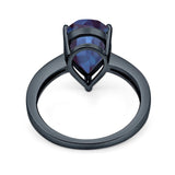 Pear Teardrop Solitaire Tapered Ring