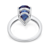 Pear Teardrop Solitaire Tapered Ring