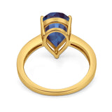 Pear Teardrop Solitaire Tapered Ring