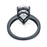 Pear Teardrop Solitaire Tapered Ring
