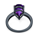 Pear Teardrop Solitaire Tapered Ring