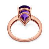 Pear Teardrop Solitaire Tapered Ring