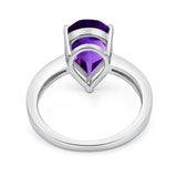 Pear Teardrop Solitaire Tapered Ring